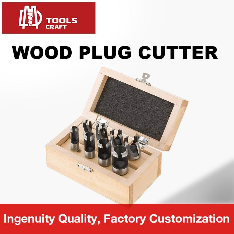 8PCS Wood Plug Hole Cutter High Carbon Steel Cutting Tool Drill Bit Set