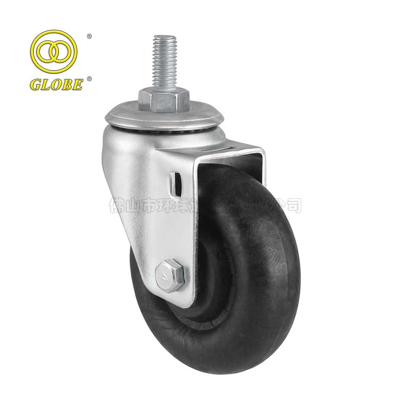4 Inch Swivel Industrial Iron Core PU Caster Wheel for Handtruck with Brake