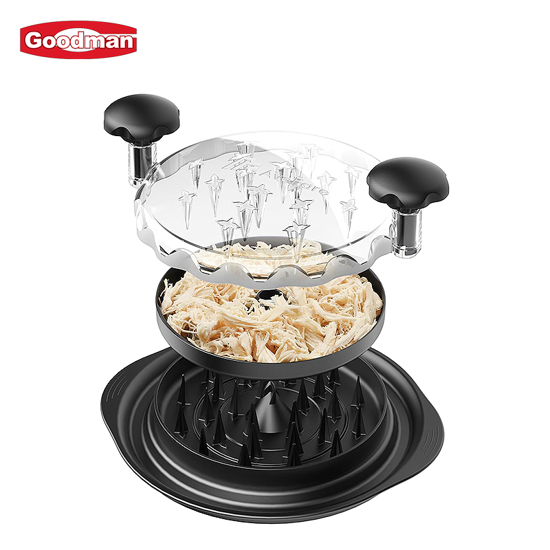 Kitchen Non-Slip Meat Chicken Meat Breast Shredder Tool Twist with Clear Lid