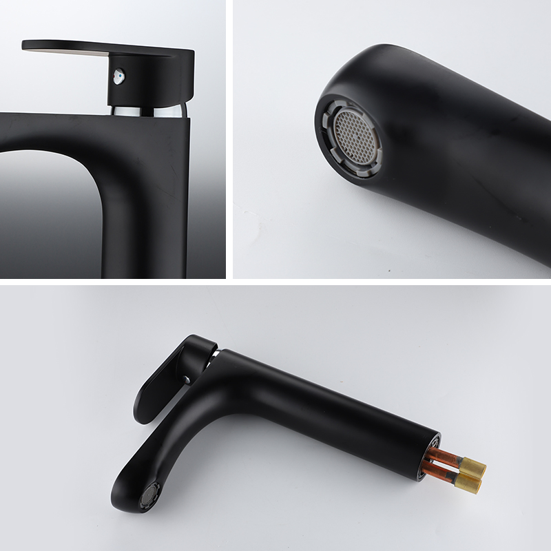 Смеситель для раковины Tiema Black Brass Waterfall