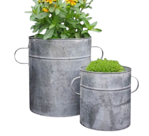 Горшки садовые декоративные комнатные уличные оцинкованные