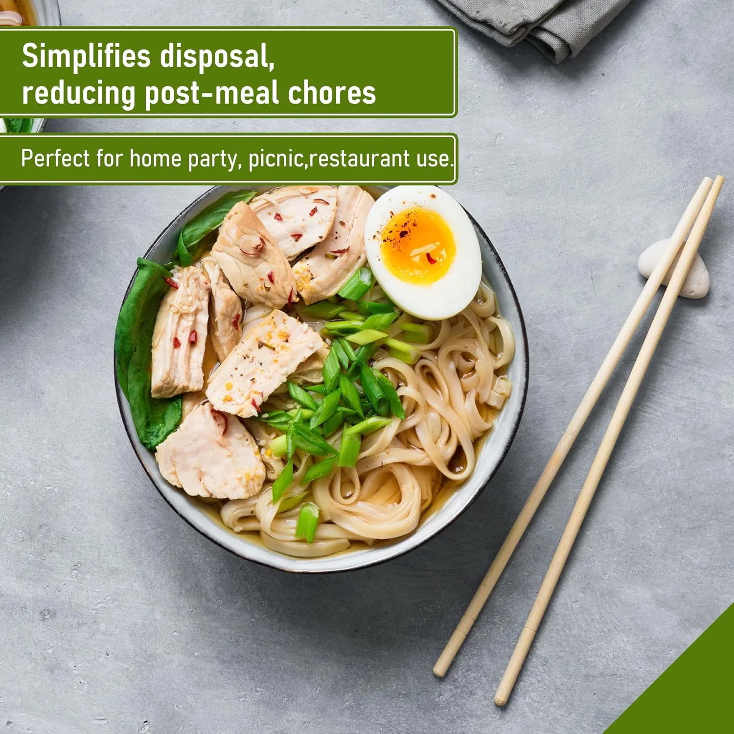 Round Separated Bamboo Chopsticks Reusable Chopsticks Sleeved Bamboo Chop Sticks