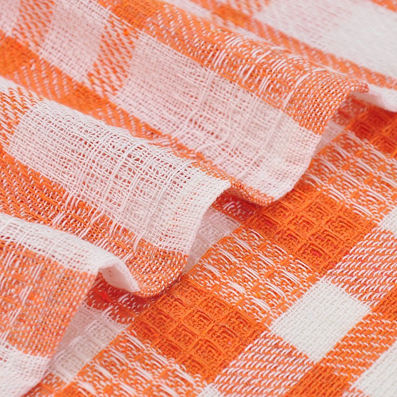 Factory Wholesale Custom Logo Water Absorbent Grid Polyester-Cotton Cloth Linen Woven Technique Kitchen Dish Tea Towel
