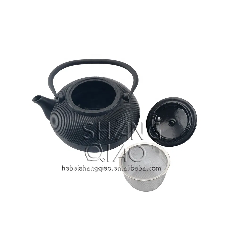 Чугунный чайник с резьбой, 1 л