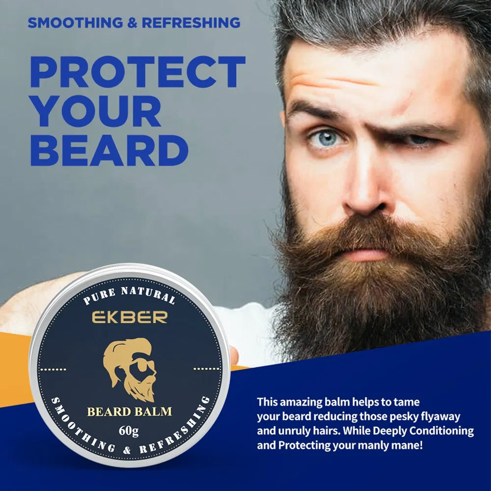 Pure Natural Beard Growth Smoothing Nourishing Care Beard Balm Container Private Label