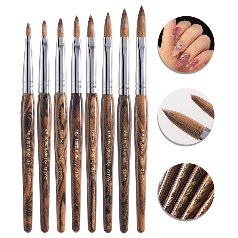 Guyo Wooden Handle 100% Kolinsky Acrylic Brush Customizable Logo