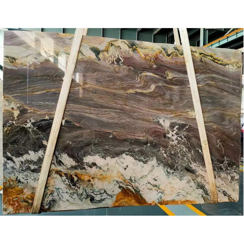 Natural Brazil Giallo Macaubas Purple Yellow Luxury Quartzite Stone for Background, Slabs