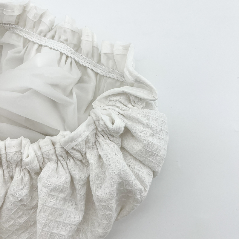 Custom Polyester PE Waterproof Elastic Band Bath Hair Shower Cap for Women