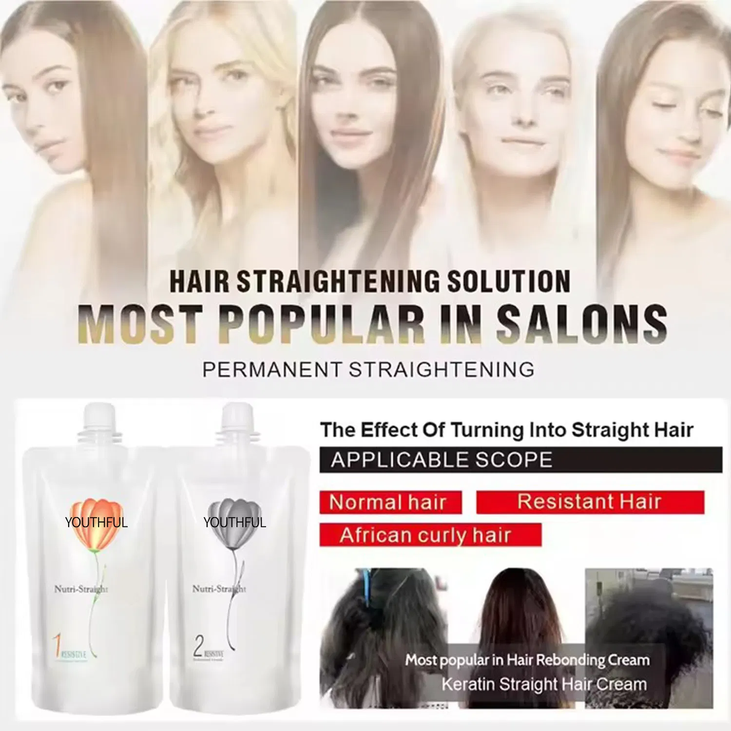 Professional Organic Long Lasting Hair Permanent Rebonding Perm Straightening Cream