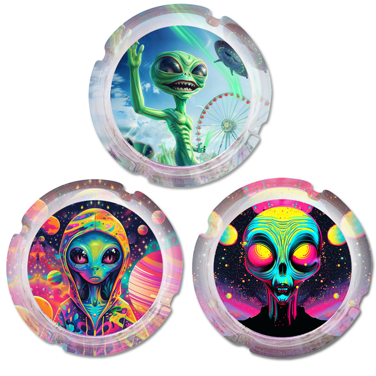 Customized Logo Personalized Souvenir Ashtray Custom Glass Ashtray