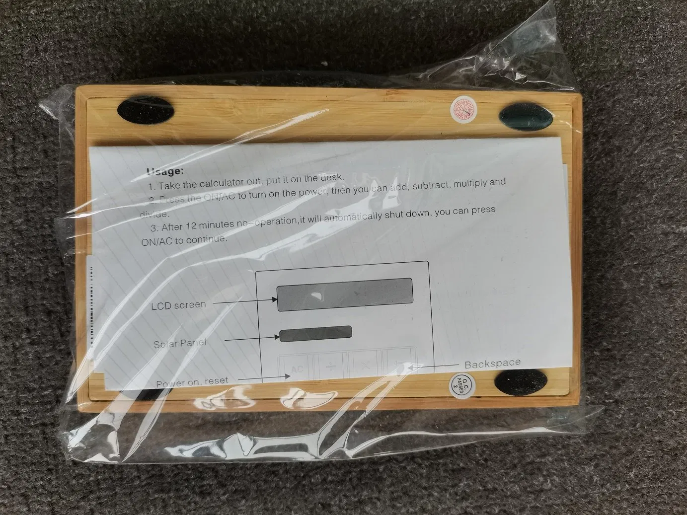 Green Office Supply Eco Friendly Gift Digital Solar Bamboo Calculator