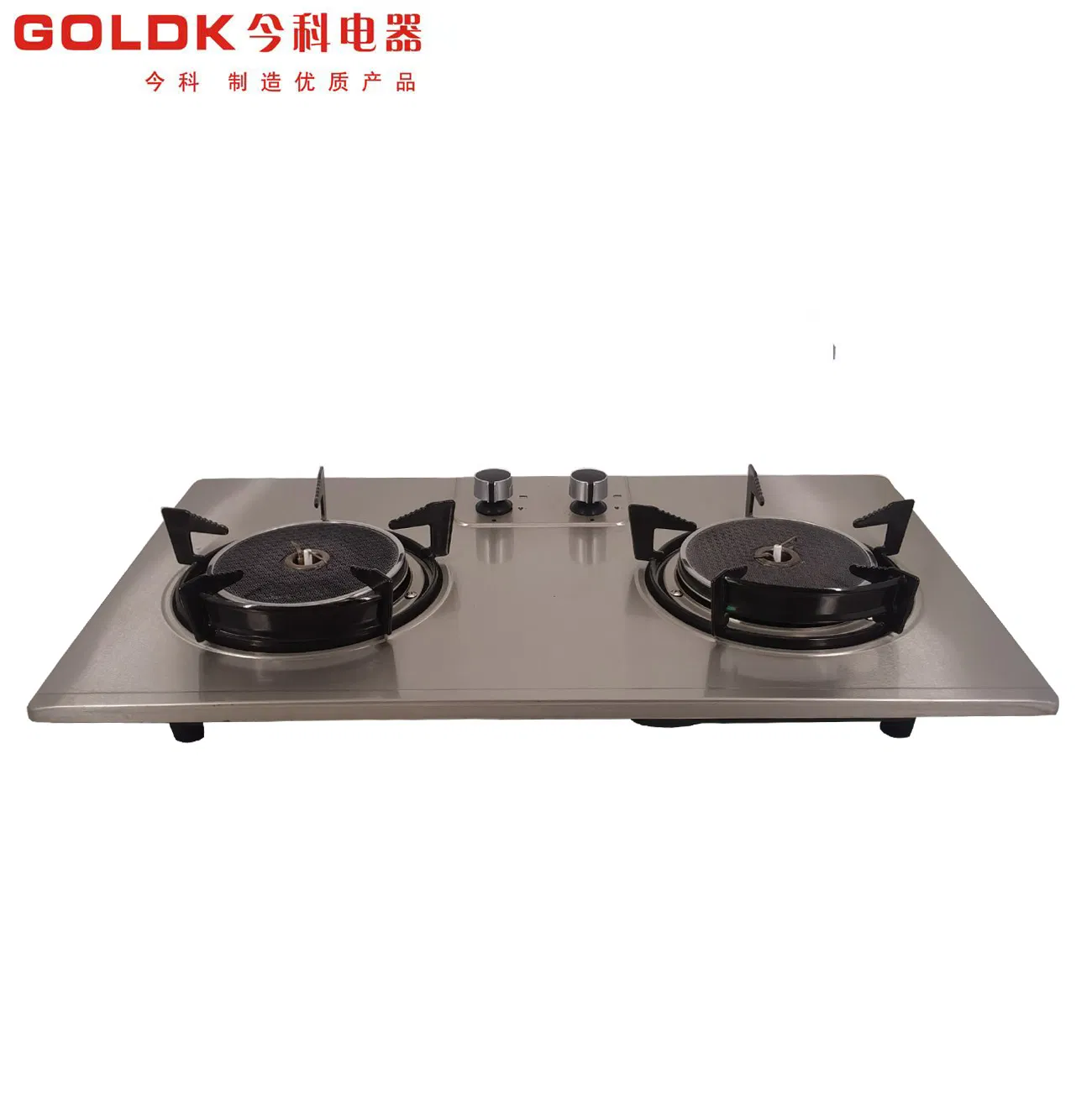 Goldk GS-057 Premium Quality Black 2 Burner Built-in Stainless Steel Infrared Gas Hobs