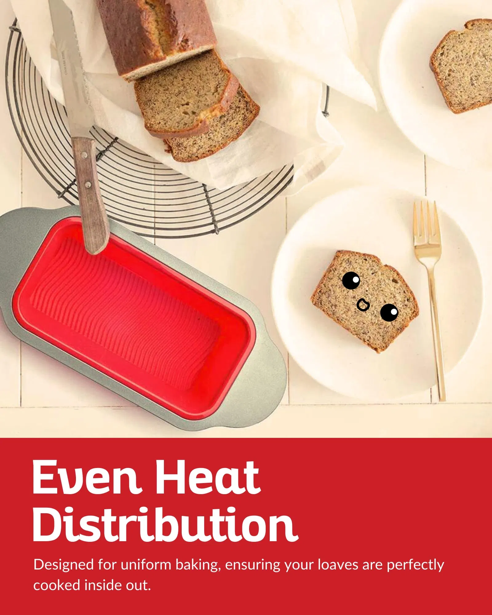 Premium Non-Stick Silicone Bread Loaf Pan for Perfectly Baked Goods