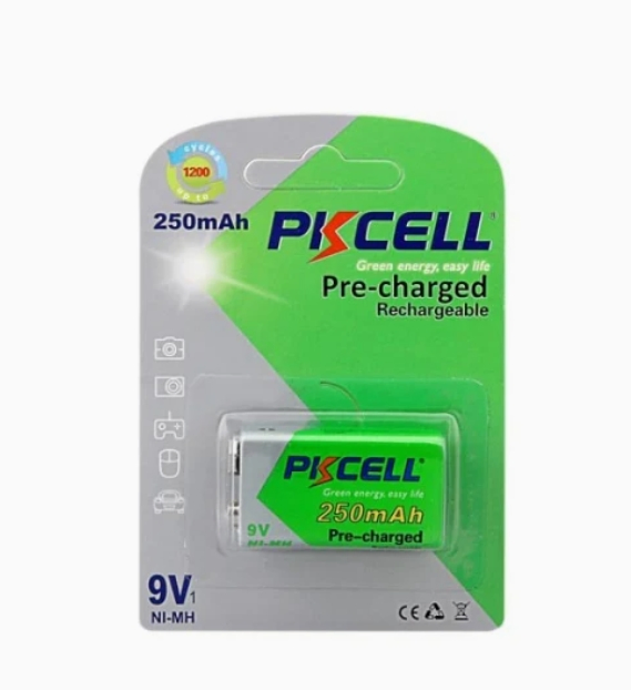 Pkcell Brand NiMH Rechargeable Battery 9V 250mAh 9 Volt Battery Price