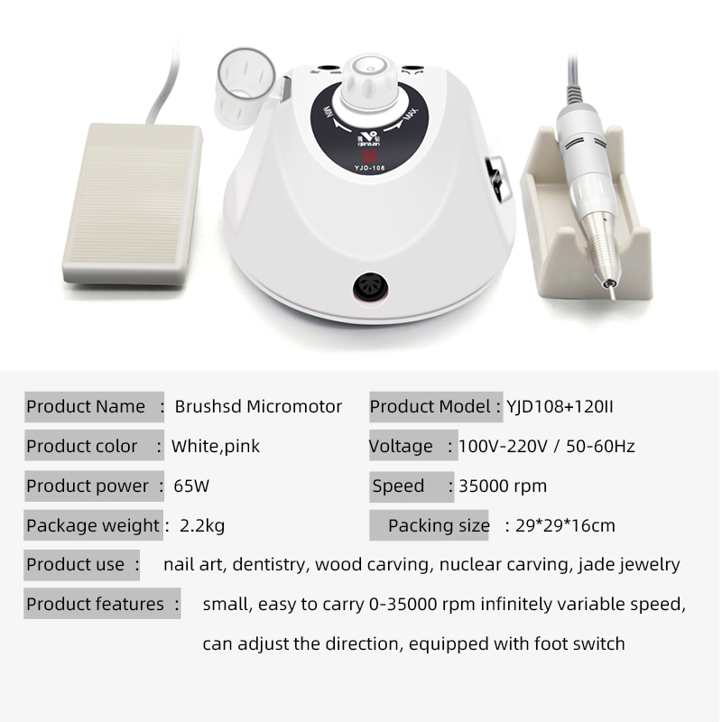 Professional Nail Drill Manicure 35000rpm Electric Nail File Drill Nail Tools Apparatus for Machine Machine