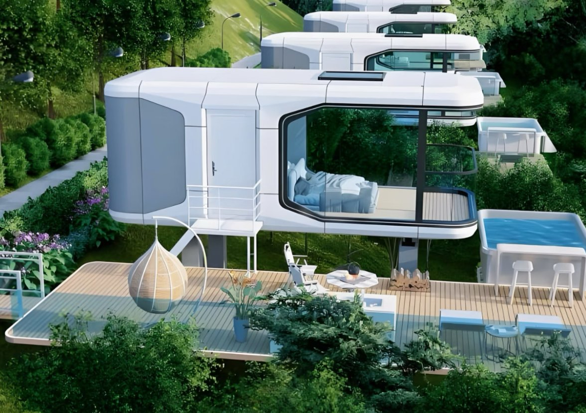 Modern Integrated Capsule with Smart Home Tiny Home Complete Prefab Hotel