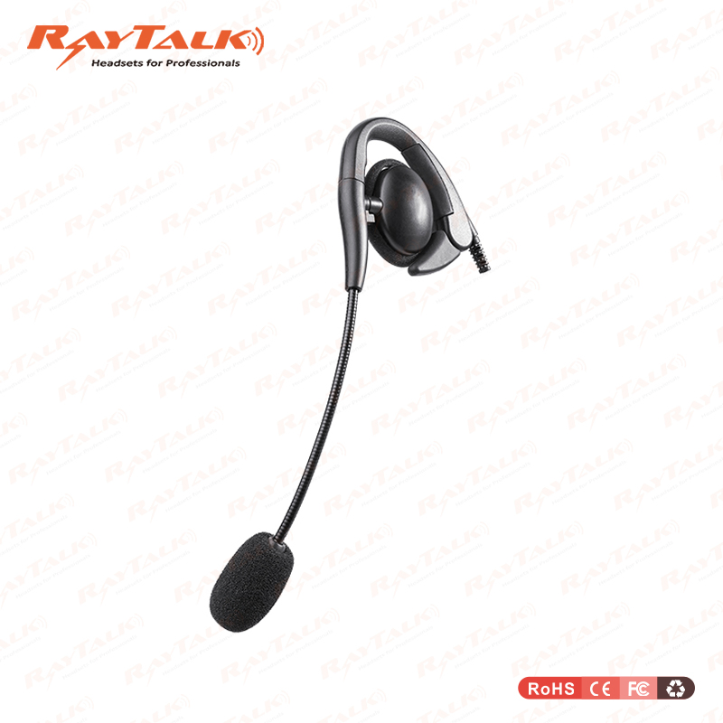 Two Way Radio Ear Hanger Headset with Small Ptt and Boom Microphone