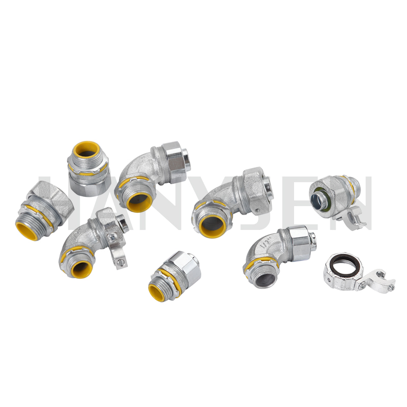 UL Malleable Iron Liquid Tight Flex Connector Straight Type with Grounding Lug