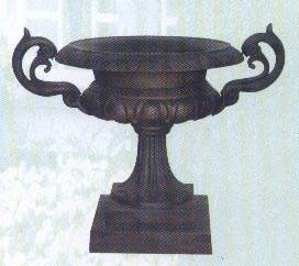 Garden Art Relief Decorative Antique Metal Urns Planters Cast Iron Flowerpots