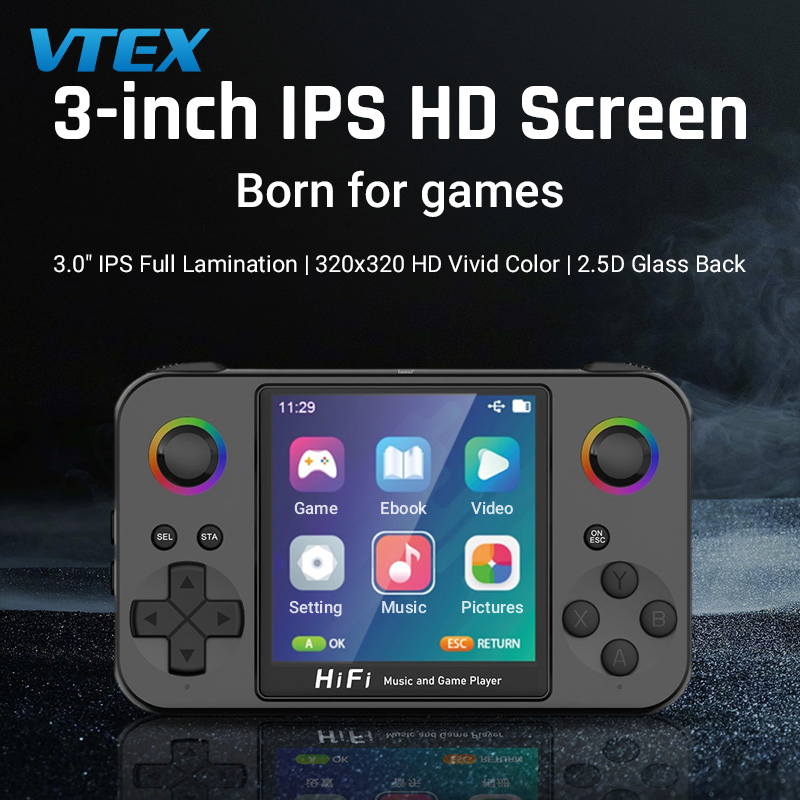 Retro 3" Video Kids 128GB 10 Emulators Metal Body Handheld Game Player