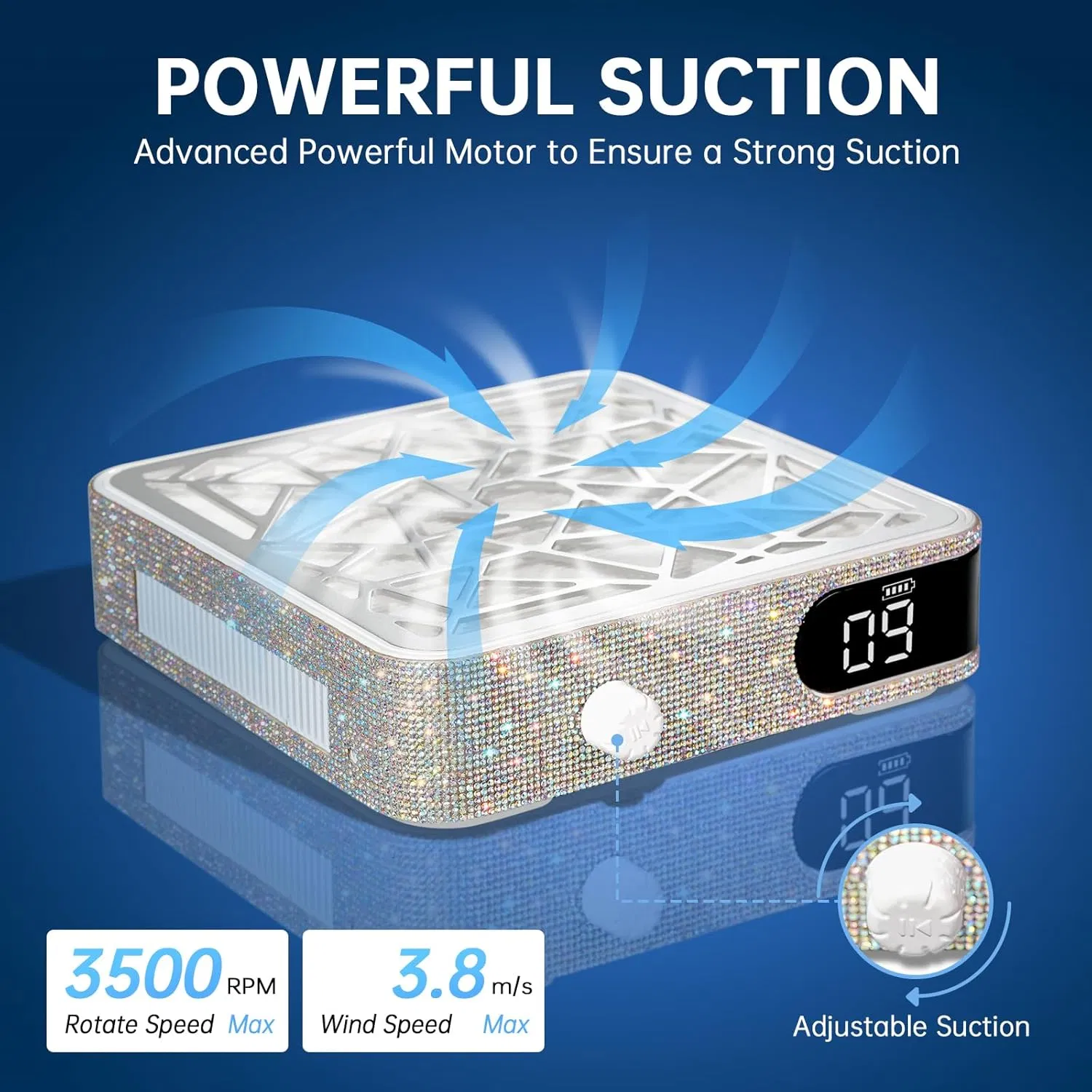 Nail Dust Collector Powerful Vacuum Fan Acrylic Nails Polishing Nail Salon