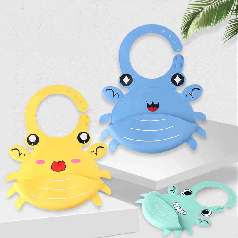 Cute Little Crab Shape Silicone Baby Bib