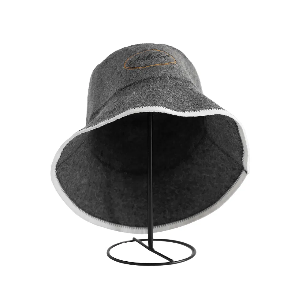 Custom Embroidered Logo Wool Felt Sauna Hat Soft Reusable Eco-Friendly for Hair Care and Cleaning in Sauna Room Use