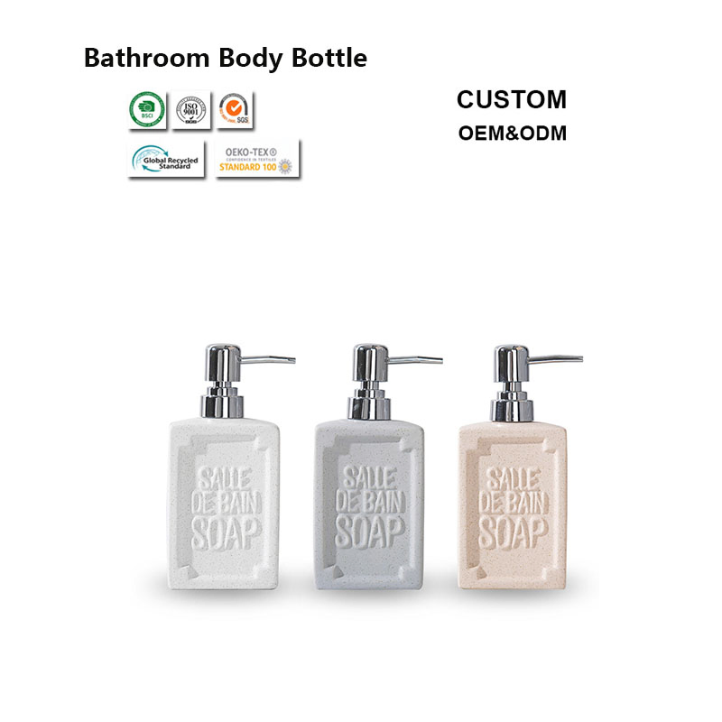 400ml Porcelain Press Pump Bathroom Ceramic Bottle for Home Hotel Shower Gel