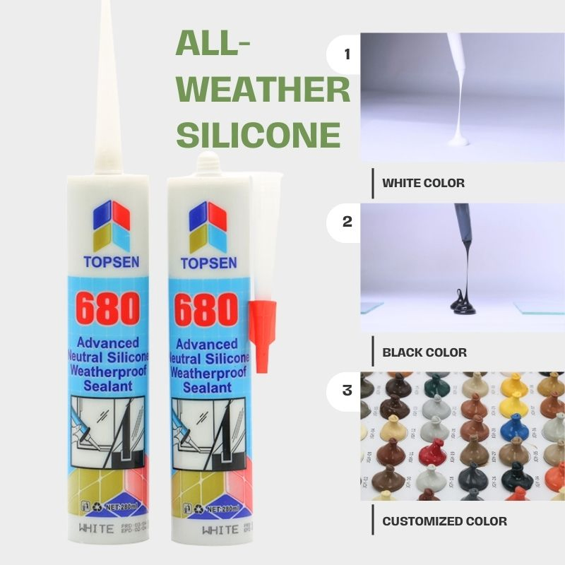 Flexible 680 Neutral Silicone Sealant for Gaps, Cracks & Joints