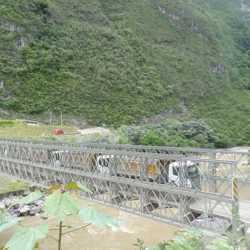 Portable Single/Double Lane Steel Structure Temporary Steel Bailey Bridge