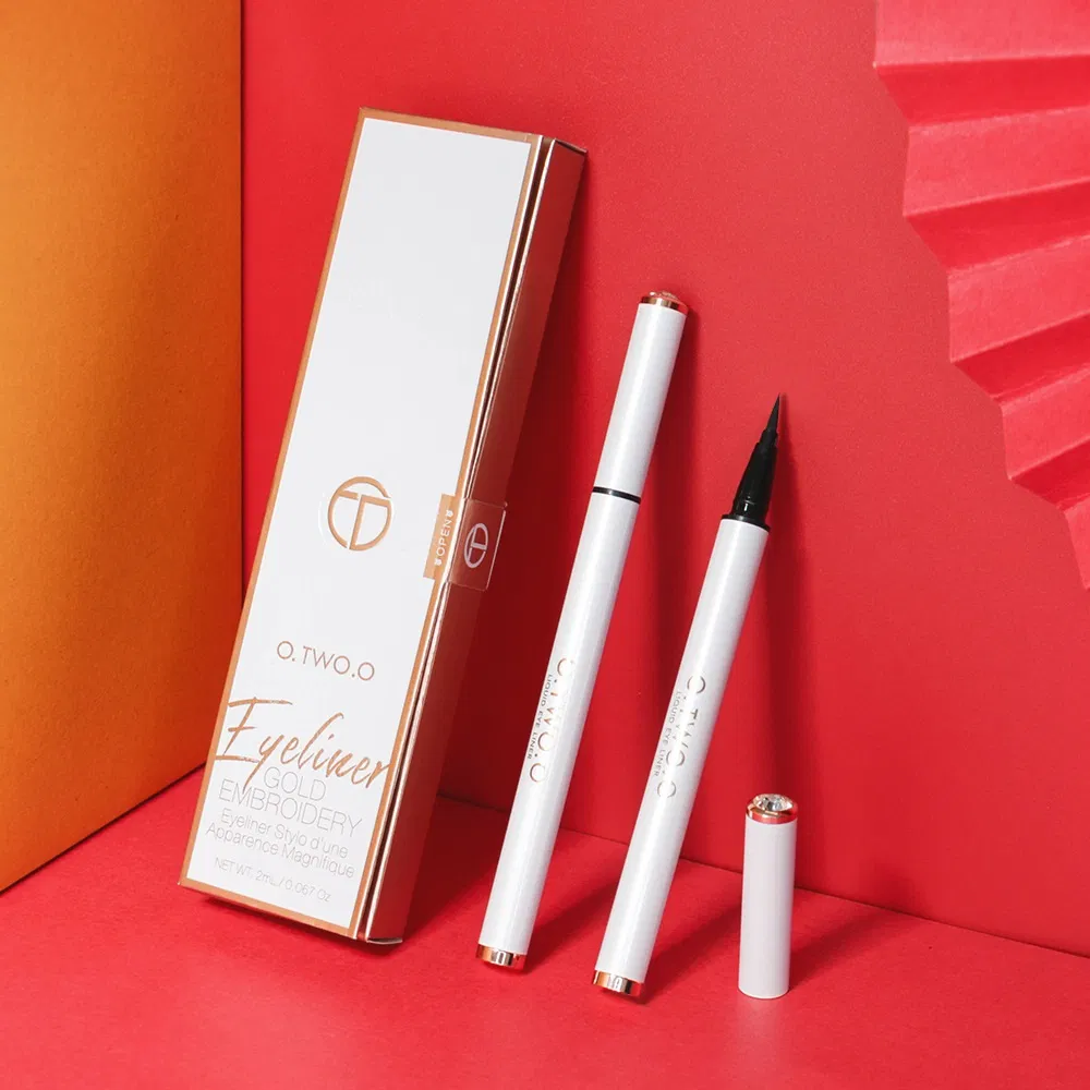 EL08 O. Two.: . O New Panjin Color Embroidered Eyeliner Pen, Quick-Drying a Shaped Waterproof Non-Staining Eyeliner Pen