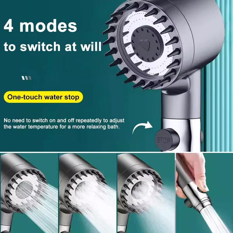 High Pressure 3-Mode with Massage Brushadjustable Spray Shower Head