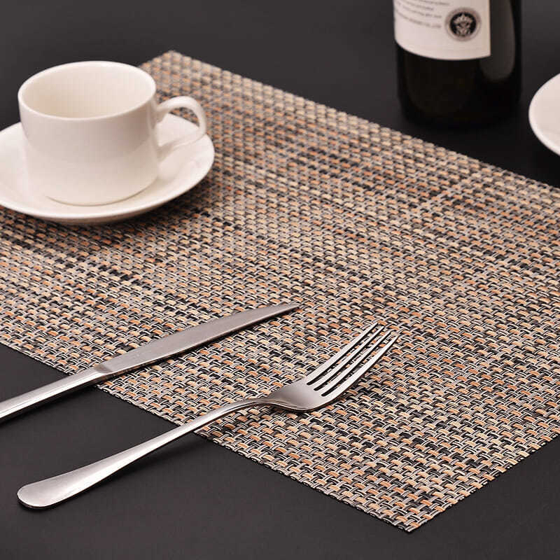 PVC Non Slip Heat Insulation Kitchen Table Place Mat Rectangle Weave Luxury Place Mats