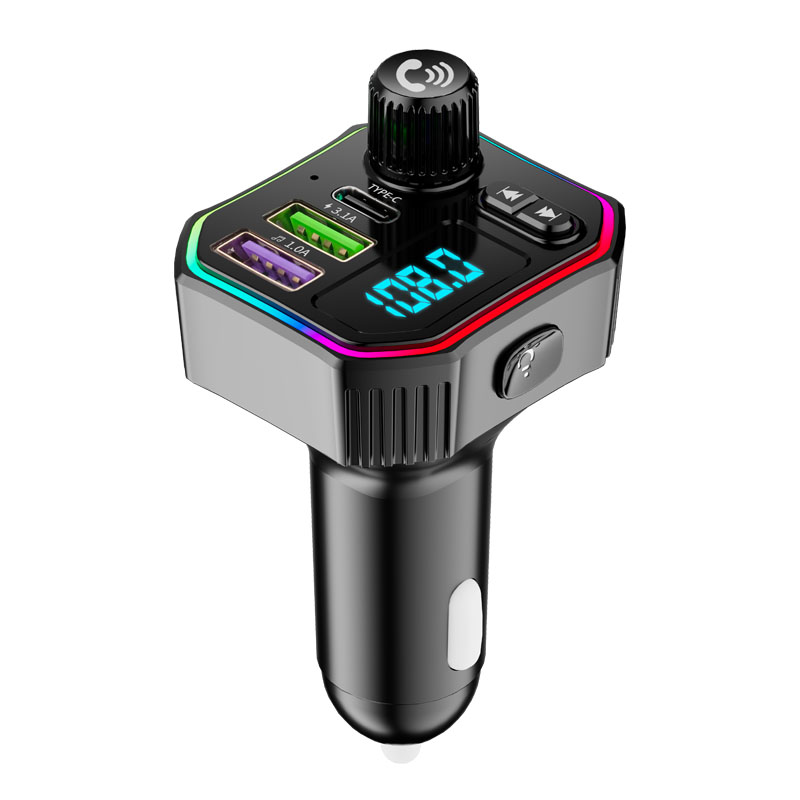 FM трансмиттер автомобильный Bluetooth 5.0 MP3 с подсветкой