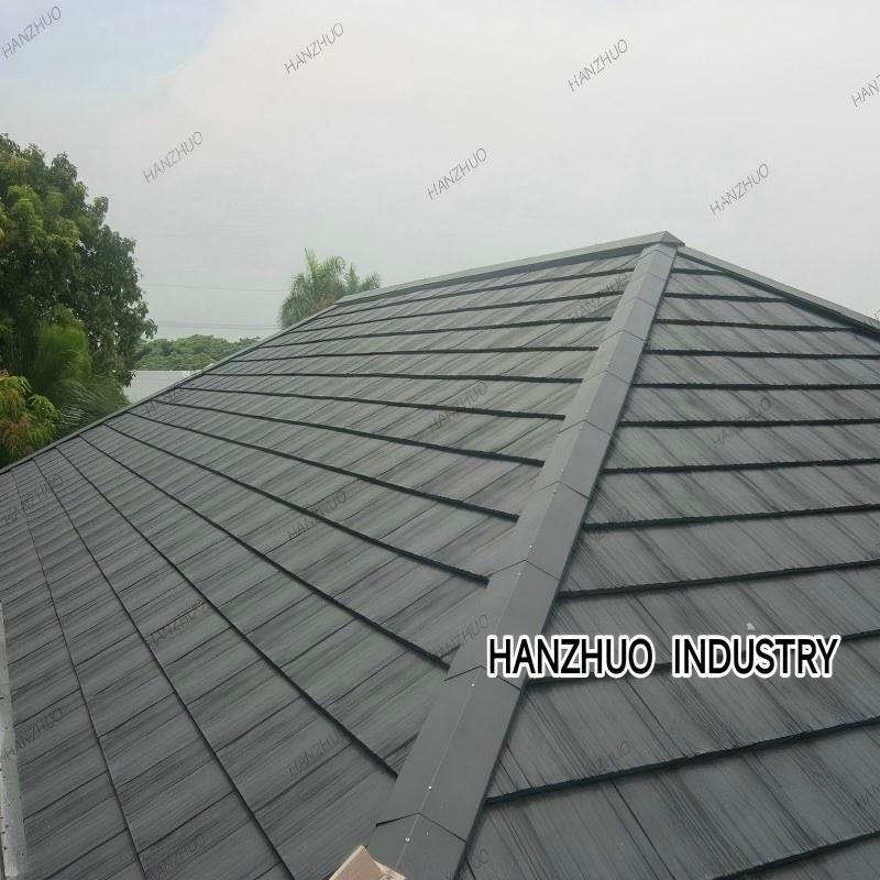 Synthetic Cedar Shake Tile Durable Wind Resistant Fireproof Waterproof Roof Tile