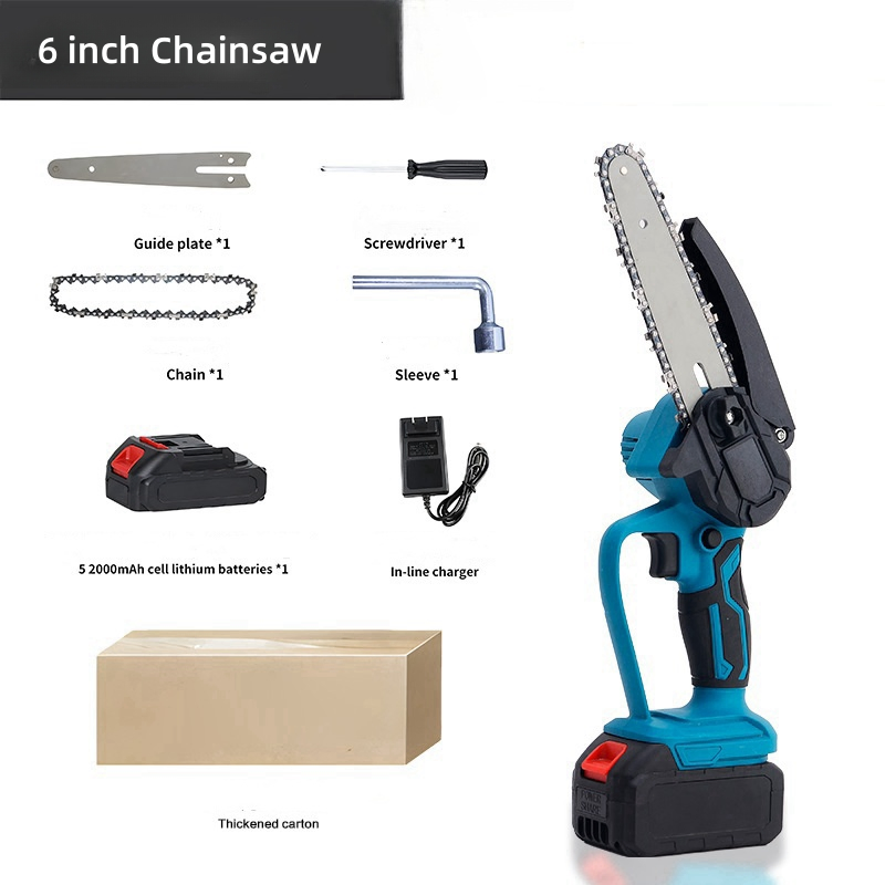 Professional Cordless Mini Electric Chain Saw with Battery 6" Brushless Mini Portable Chainsaw