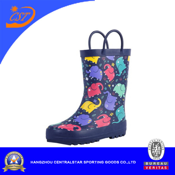 Cute Kids Rubber Rain Boots with Handles