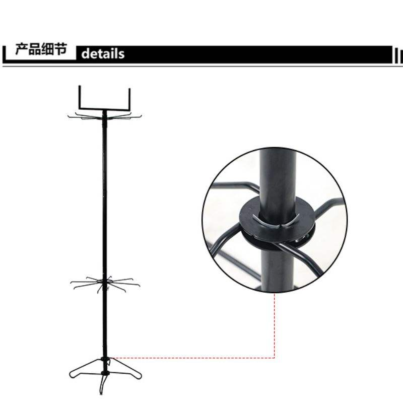 Display Rack for Retail Store 2 Tier Spinner Display Rack Rotating Storage Racks with Hooks for Store