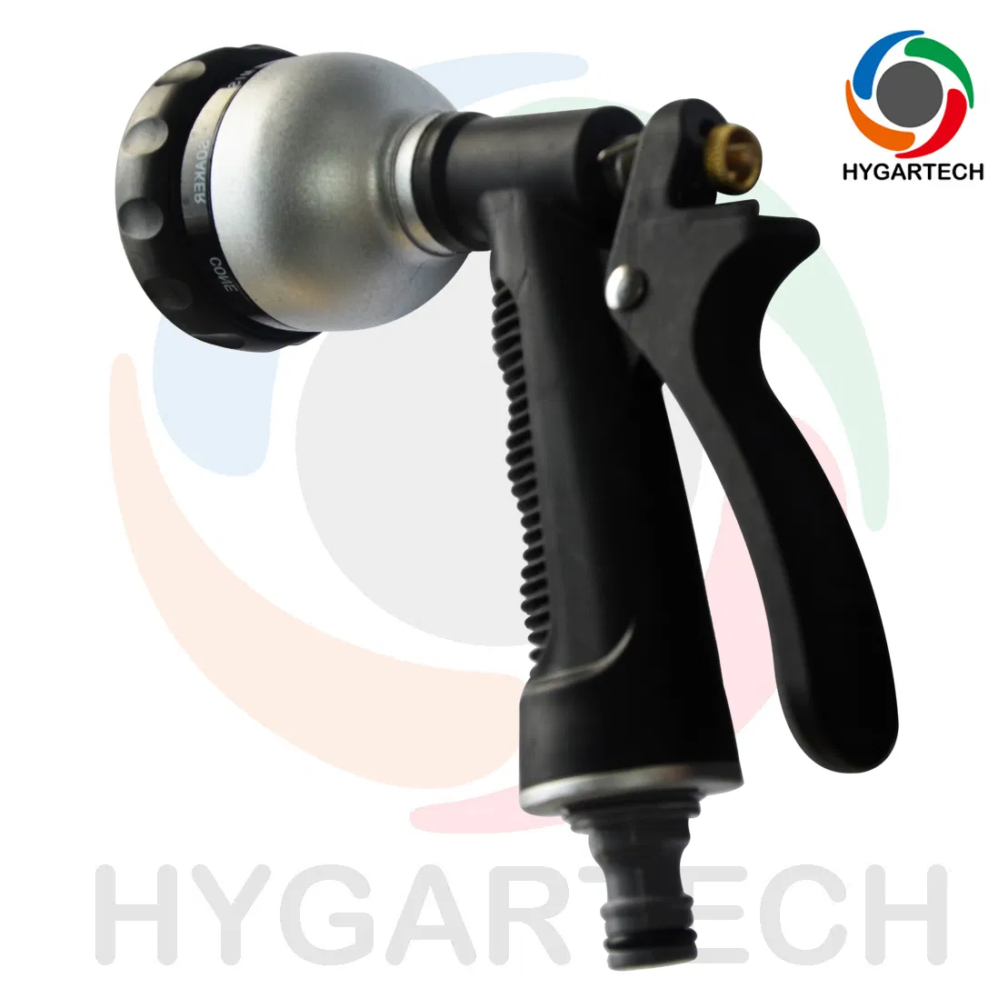 Metal Garden Hose Spray Nozzle with Soft Grid Holder and 8-Function Nozzle
