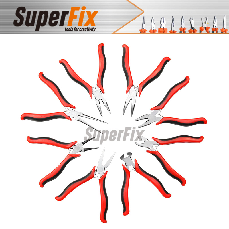 Alicate Professional Pliers with Plastic Handle, Polish Finish/Satin/Nickle Plated, Carbon Steel/Chrome Vanadium, Funcitonal/Cutting/Twisting/Clamping