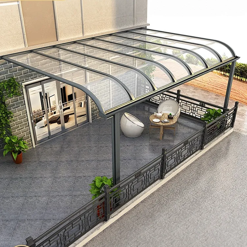 Custom Polycarbonate Outdoor Canopy Retractable Roof and Patio Awning for Parking Lot Carport