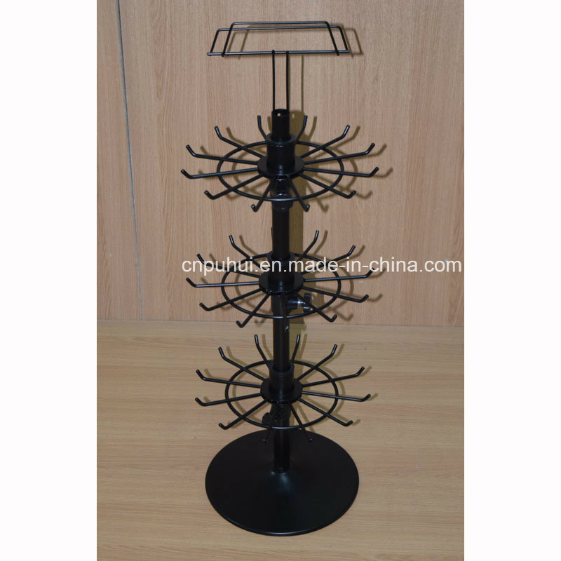 Counter Top Spinning Metal Prong Hooks Fishing Rods Retail Display Rack (PHY188)