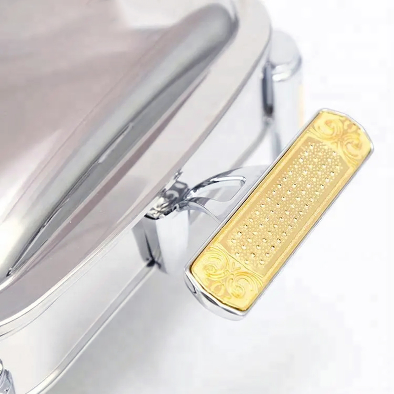 Hotel Restaurant Chafing Dish Buffet Set Stainless Steel Chafer Servers Two Glass Pots Food Warmers for Wedding, Parties, Banquet, Catering