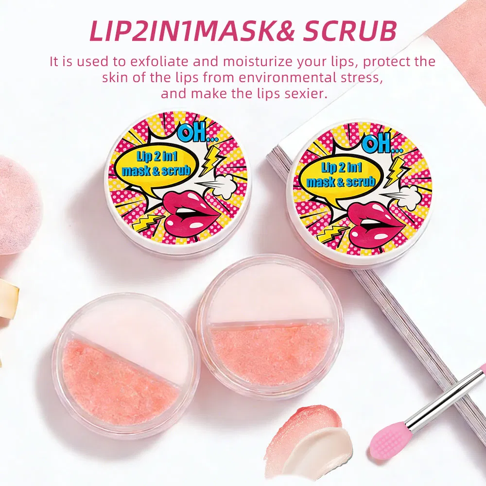 Qiciy 18g 2-in-1 Lip Mask Scrub Makeup Lip Balm