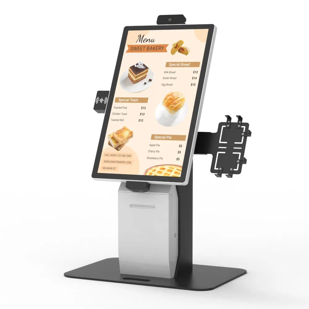 21.5 Inch POS System Touchscreen Hospital Mcdonalds Fast Foodorderin Self-Service Scanner Printer Check Vending Machine Payment Kiosk for Restaurants and Hotels