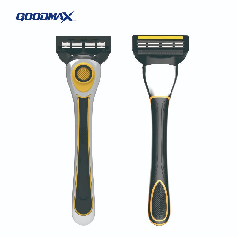 6 Blade Changeable Head Razor Open Back Design Metal Handle