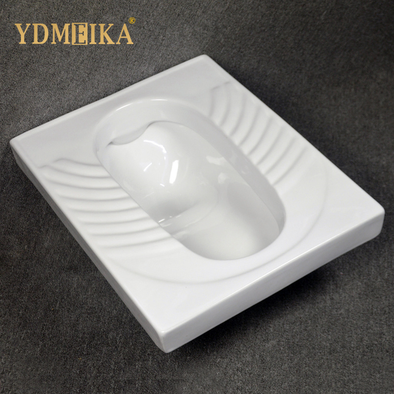 Wash Down Ceramic Squat Pan Full Accessory Floor Mount Toilet Wc Hose Construction S-Trap Squat Pan