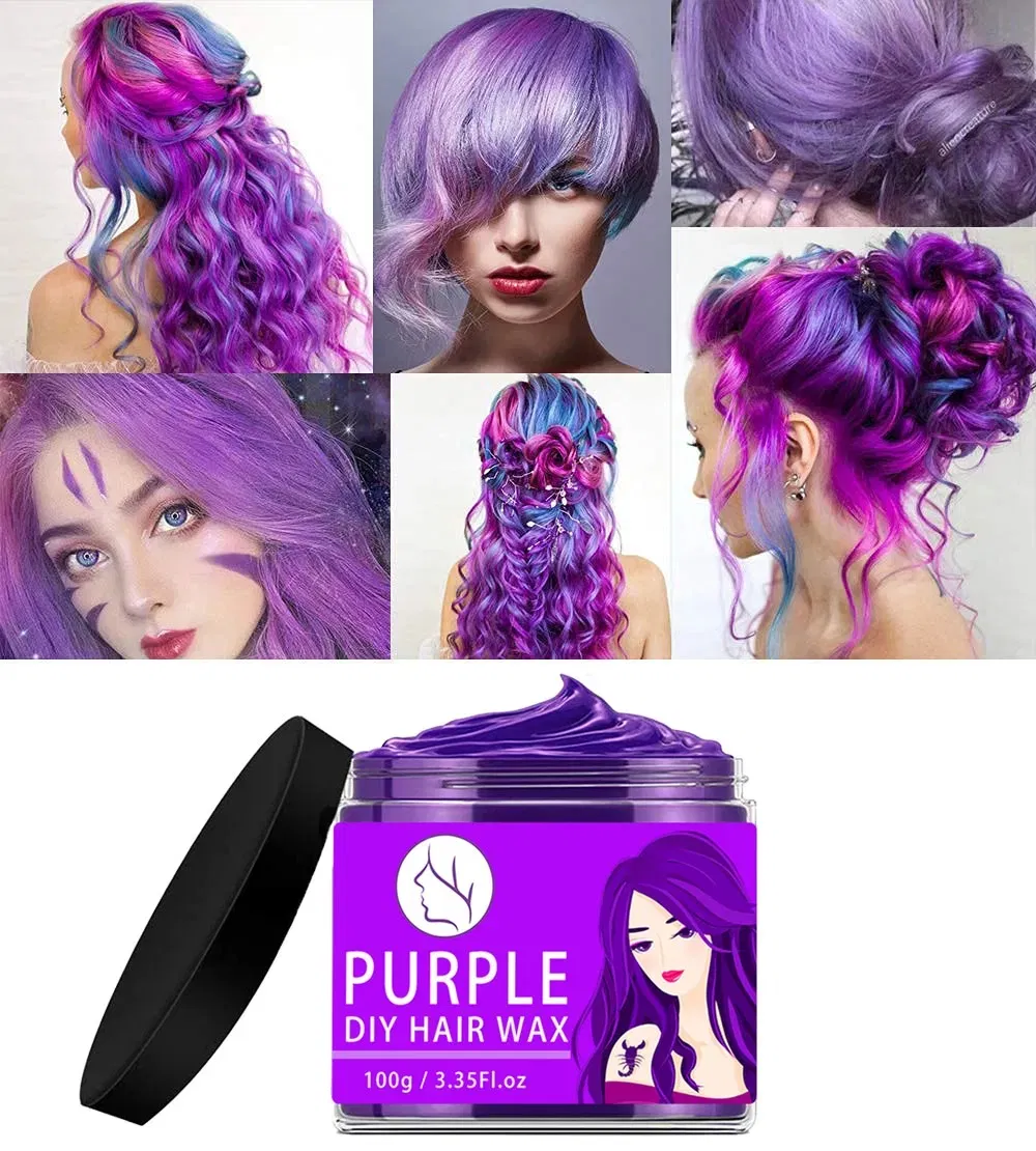 OEM/ODM Natural Purple Dye Hair Wax Cream for Men and Women