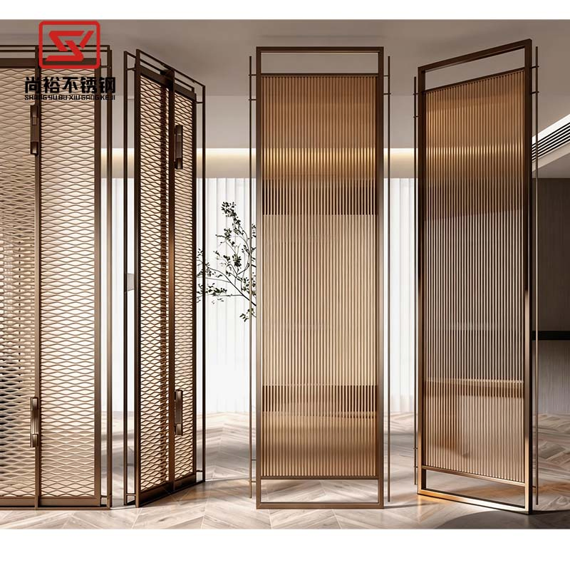 Chic Stainless Steel Screen for Room Division with Laser Cut Finish