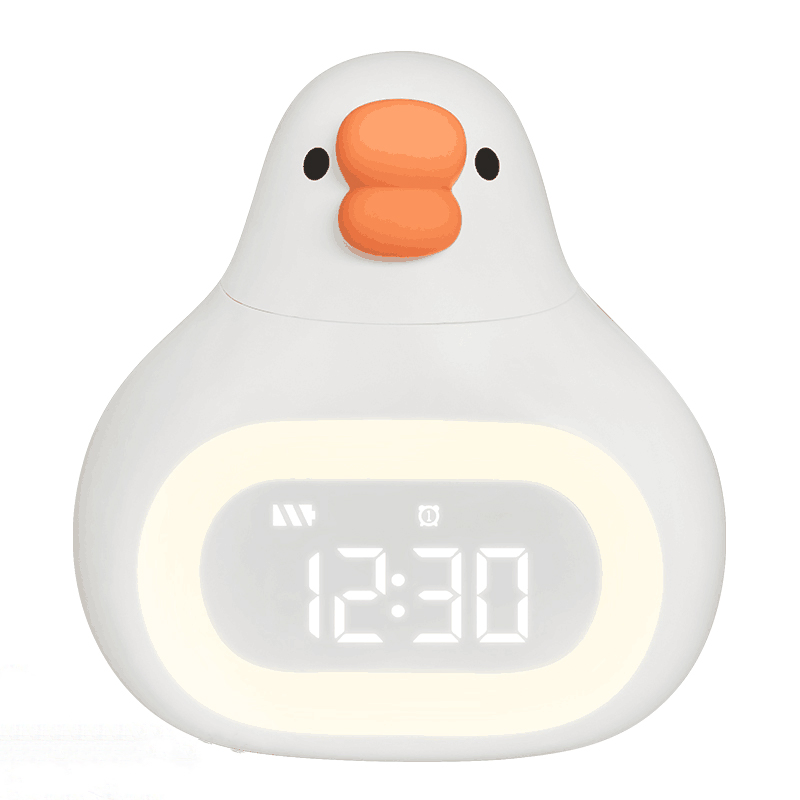 Cute Duck Shape LED Nightlight Alarm Clock